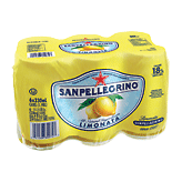 Sanpellegrino  limonata; sparkling lemon beverage with 18% lemon juice, 6-11.15 fl oz cans Left Picture